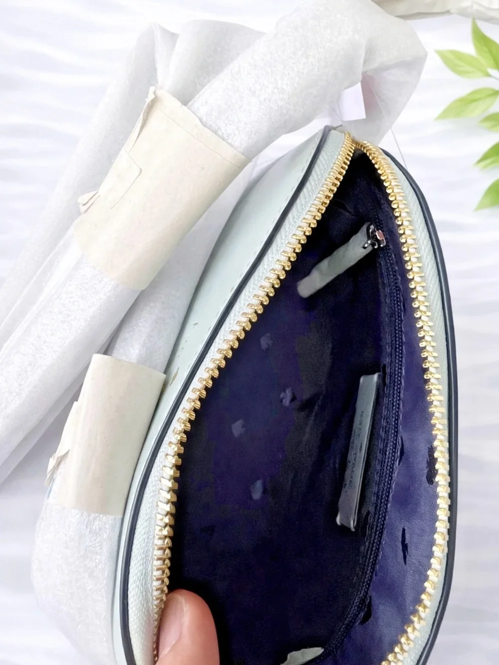 kate spade Light Blue Dome Crossbody with Gold Logo